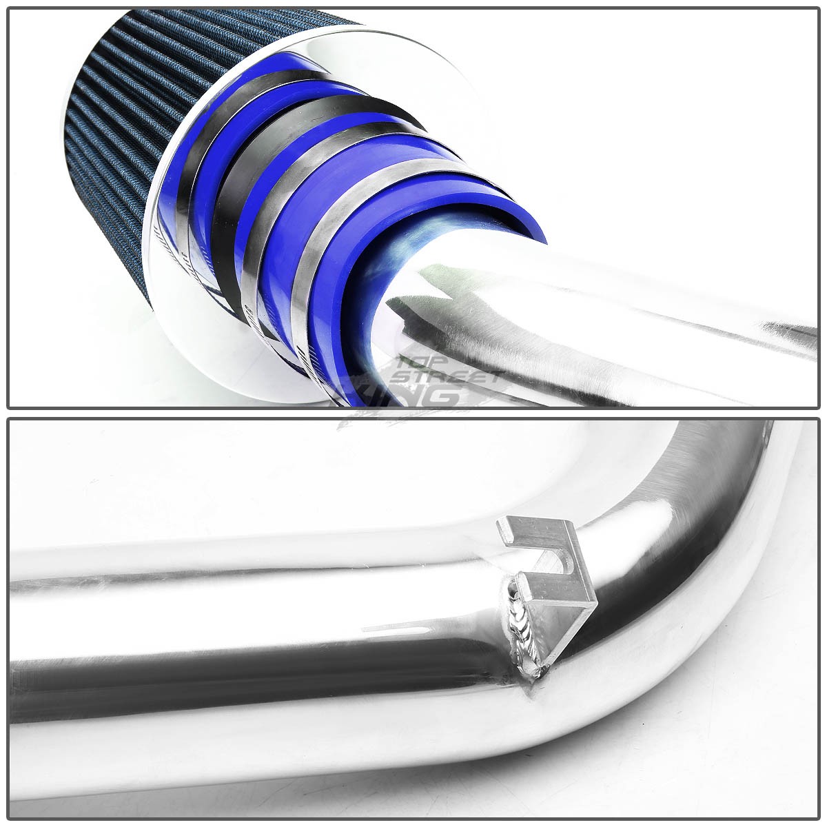CHROME COLD AIR INTAKE INDUCTION PIPE+BLUE FILTER FOR 02-06 ALTIMA/MAXIMA 3.5