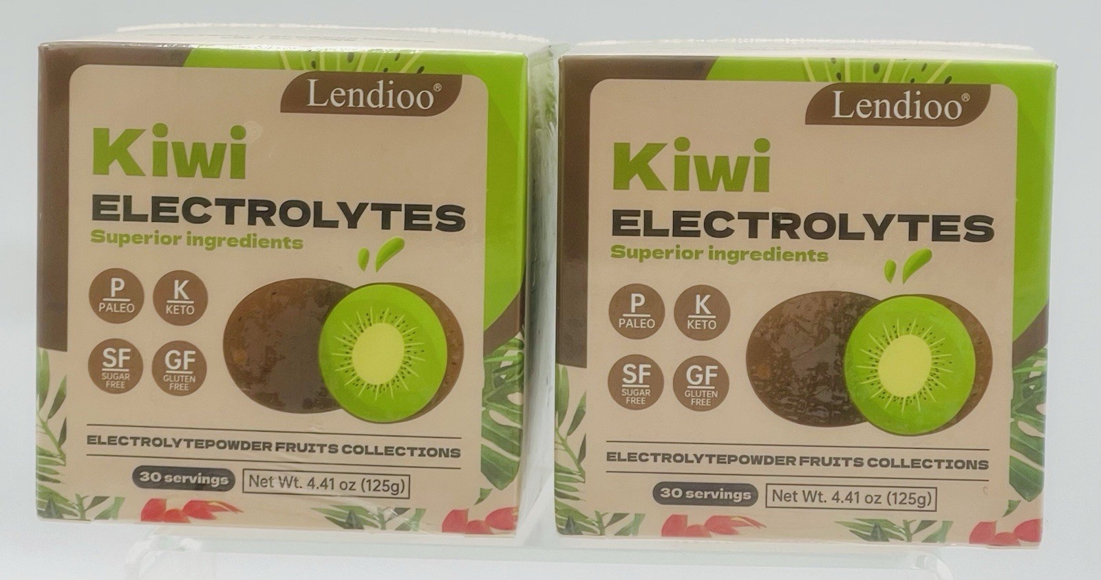 Lot of 2 Kiwi Flavor Electrolytes Powder 4.41 oz Sugar-Free Gluten-Free BNIB