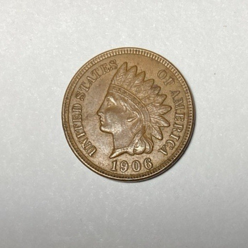 1906 Indian Cent AU++ Choice Original Brown