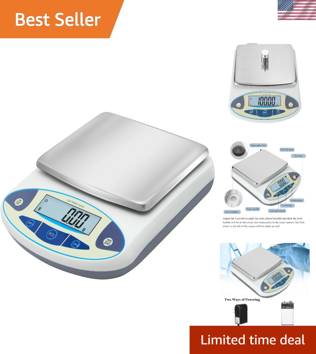 Advanced 5000g Electronic Scale - 0.01g Readout, Fault Display, Unit Convert