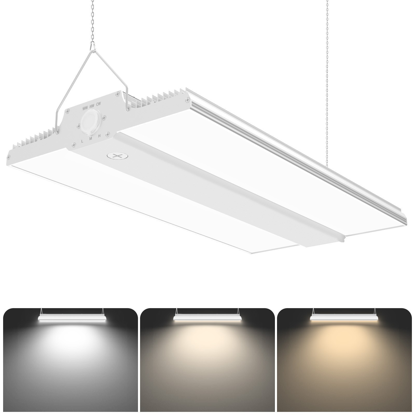 LED Linear High Bay Light 150W 3000K/4000K/5000K Adjustable Warehouse Lighting