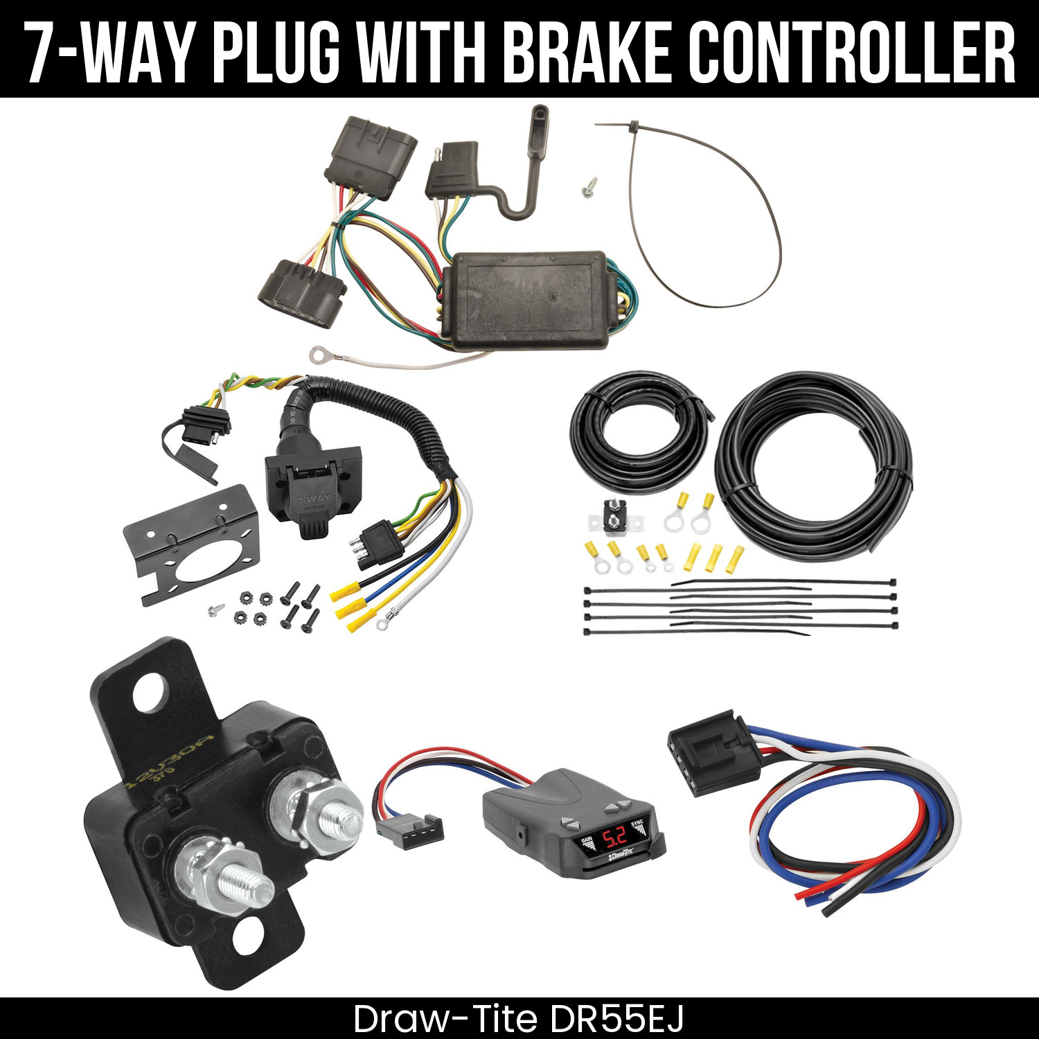 DrawTite 7-Way + Brake Control For 04-12 Colorado Canyon 06-08 I-Series Pickup