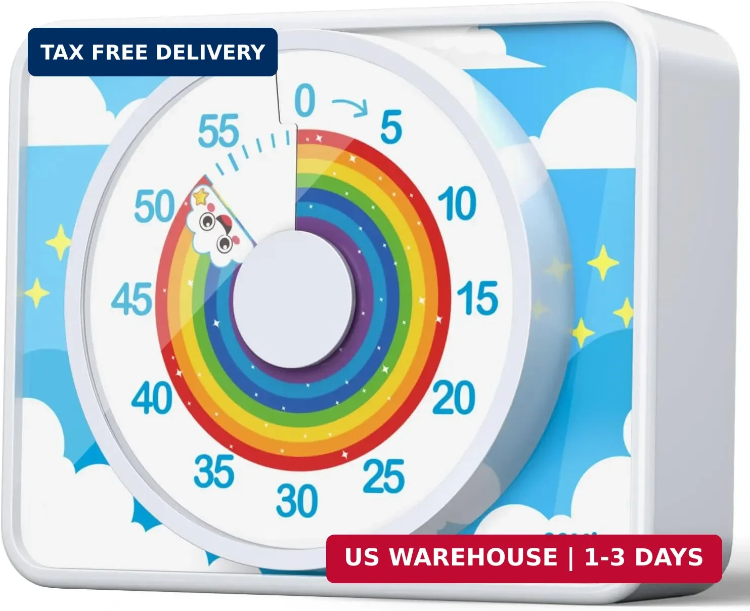 Visual Timer for Kids - 60 Min Rainbow Countdown Clock for Classroom & ADHD