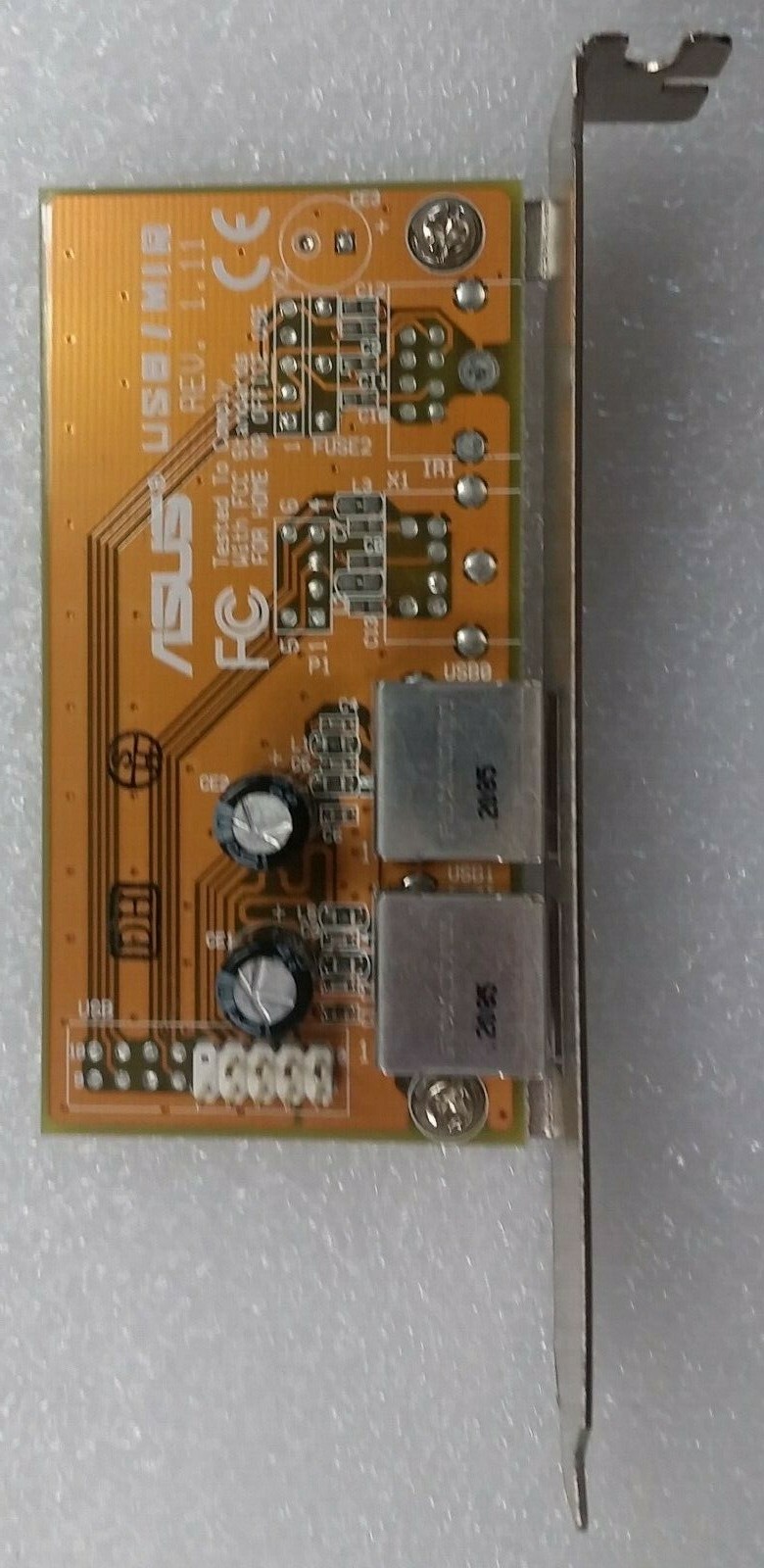 NEW Rare Asus USB/MIR I/O Port Card, 2x USB, v1.11, for Early AT/ATX Motherboard