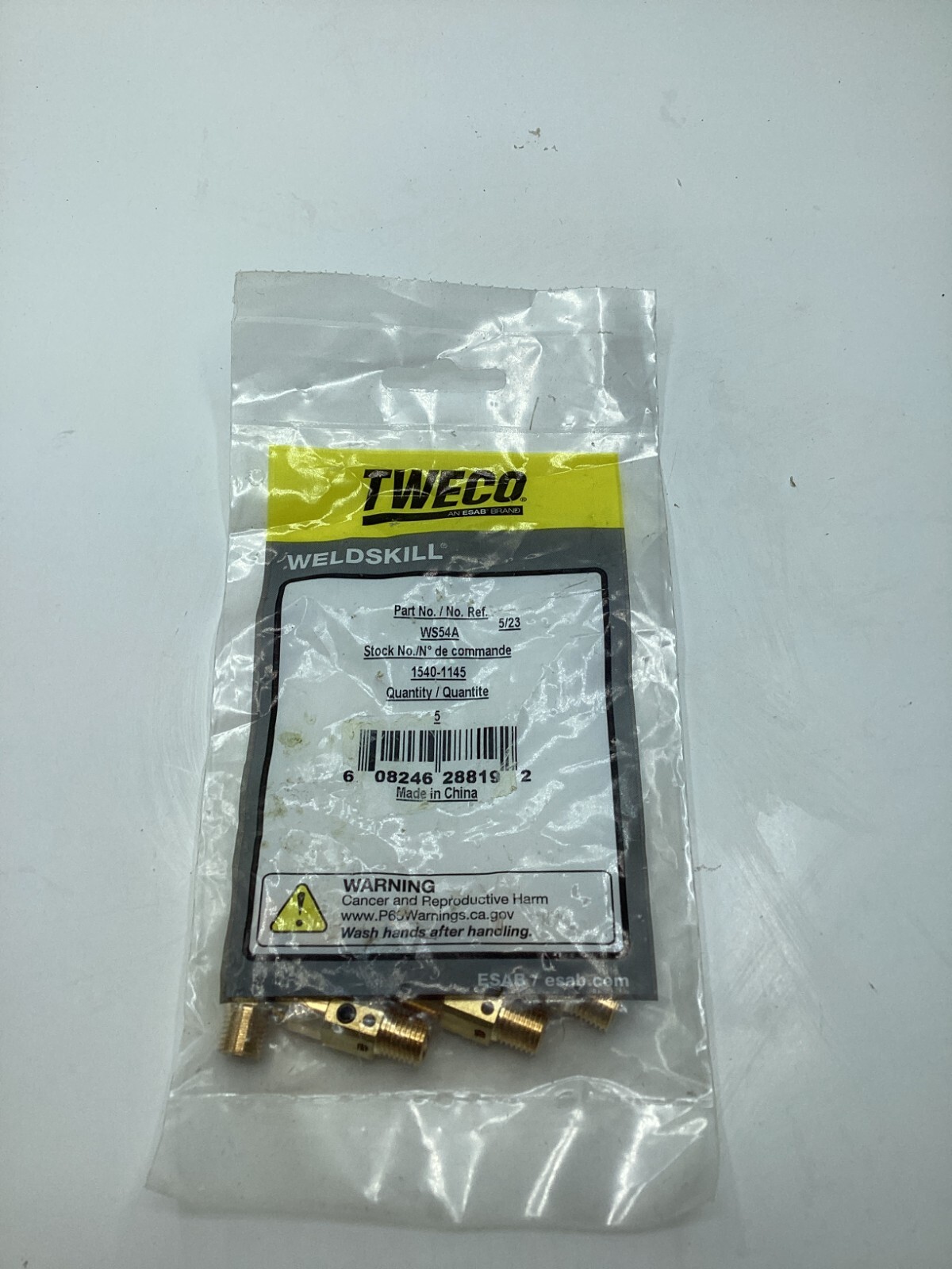 (Pack of 5) TWECO 15401145 Weldskill Gas Diffuser WS54A 1-1/4", 360 Brass Alloy