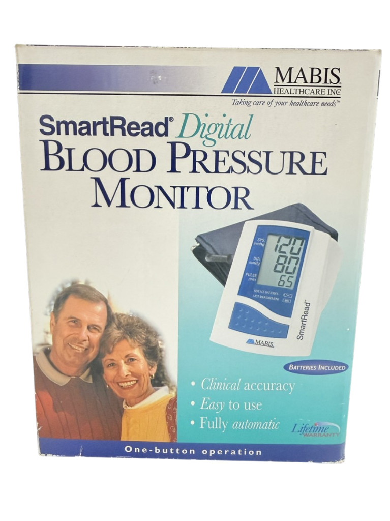Mabis NEW SmartRead Digital Upper Arm 1 Button Automatic Blood Pressure Monitor