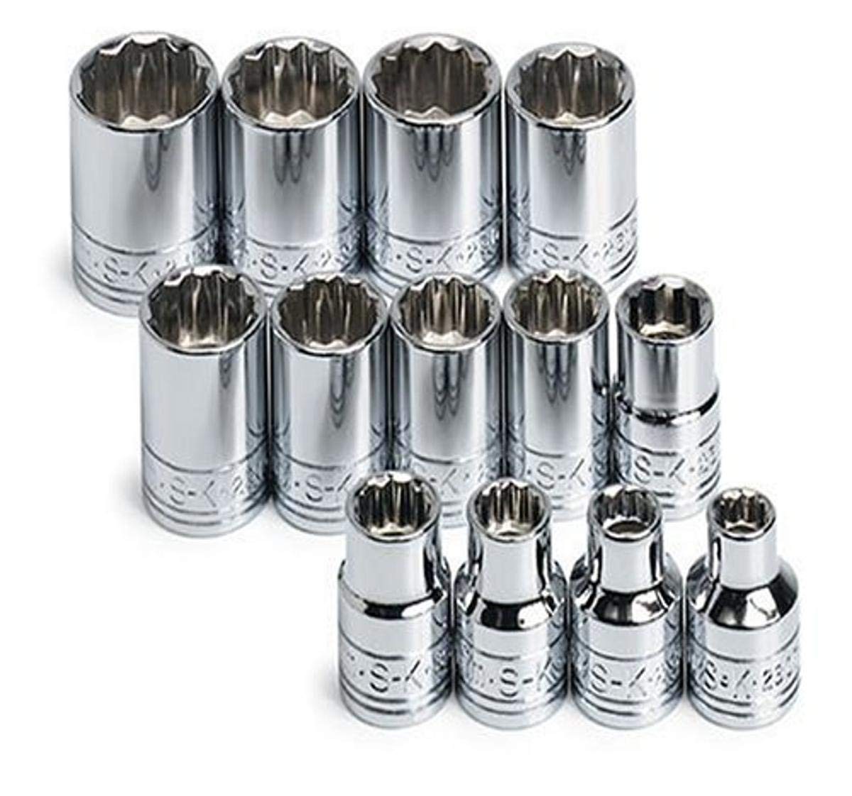 SK Tools USA 3/8" Drive, 13 Piece, 12 Point, Standard Metric Chrome Socket Set: