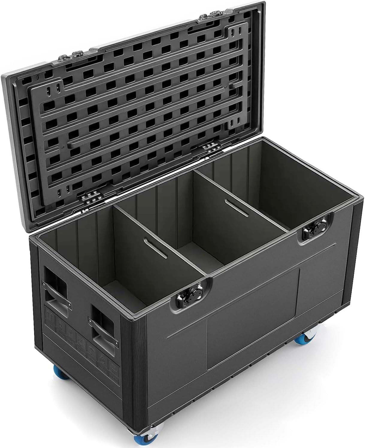 44"x22"x25" Cable Trunk Road Case Stackable Heavy-Duty Equipment Storage Case