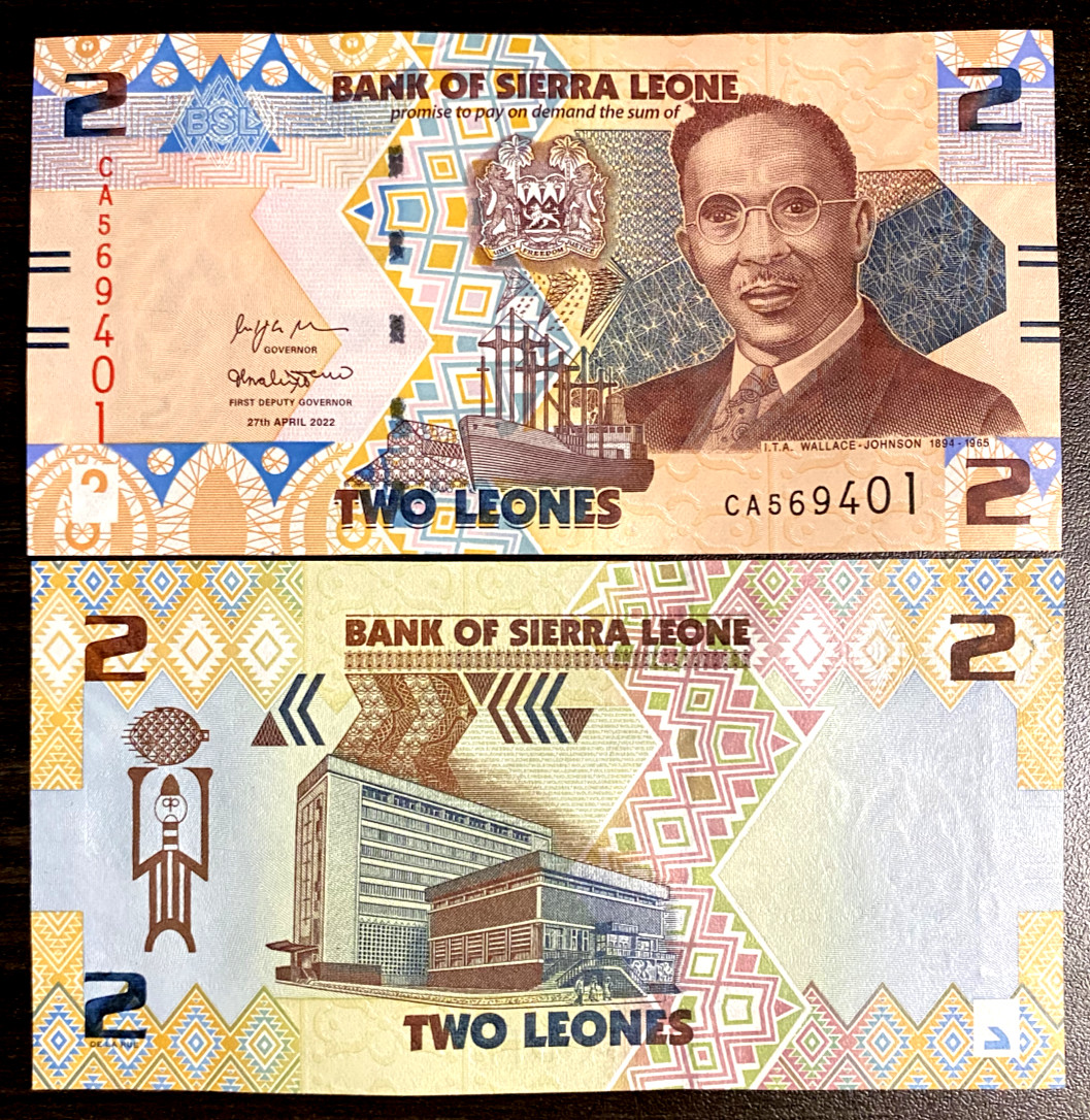 Sierra Leone 2 Leone 2022 Banknote World Paper Money UNC Currency
