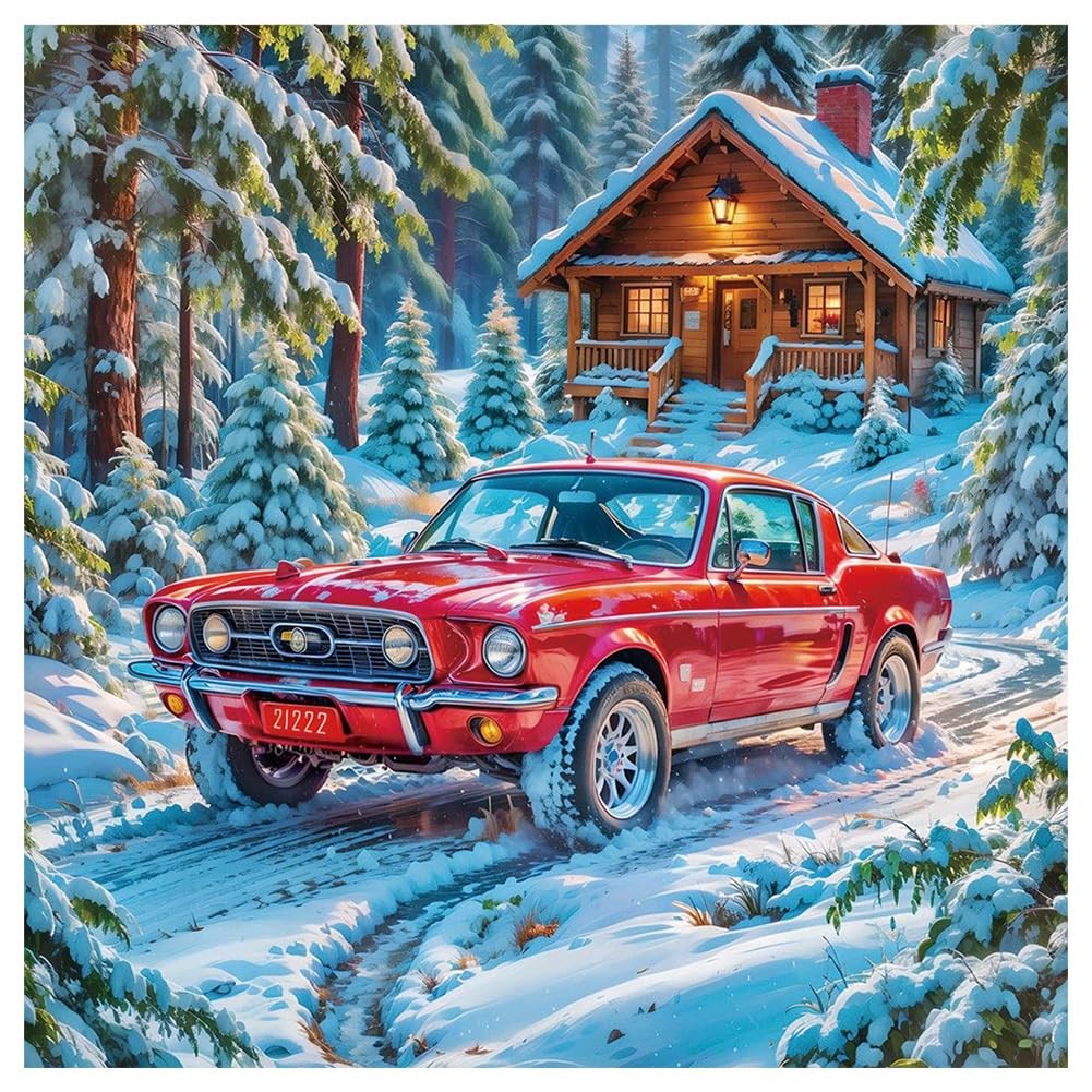 Car Diamond Art Painting Kits for Adults, Diamond Art Kits for Beginners, 5D DI