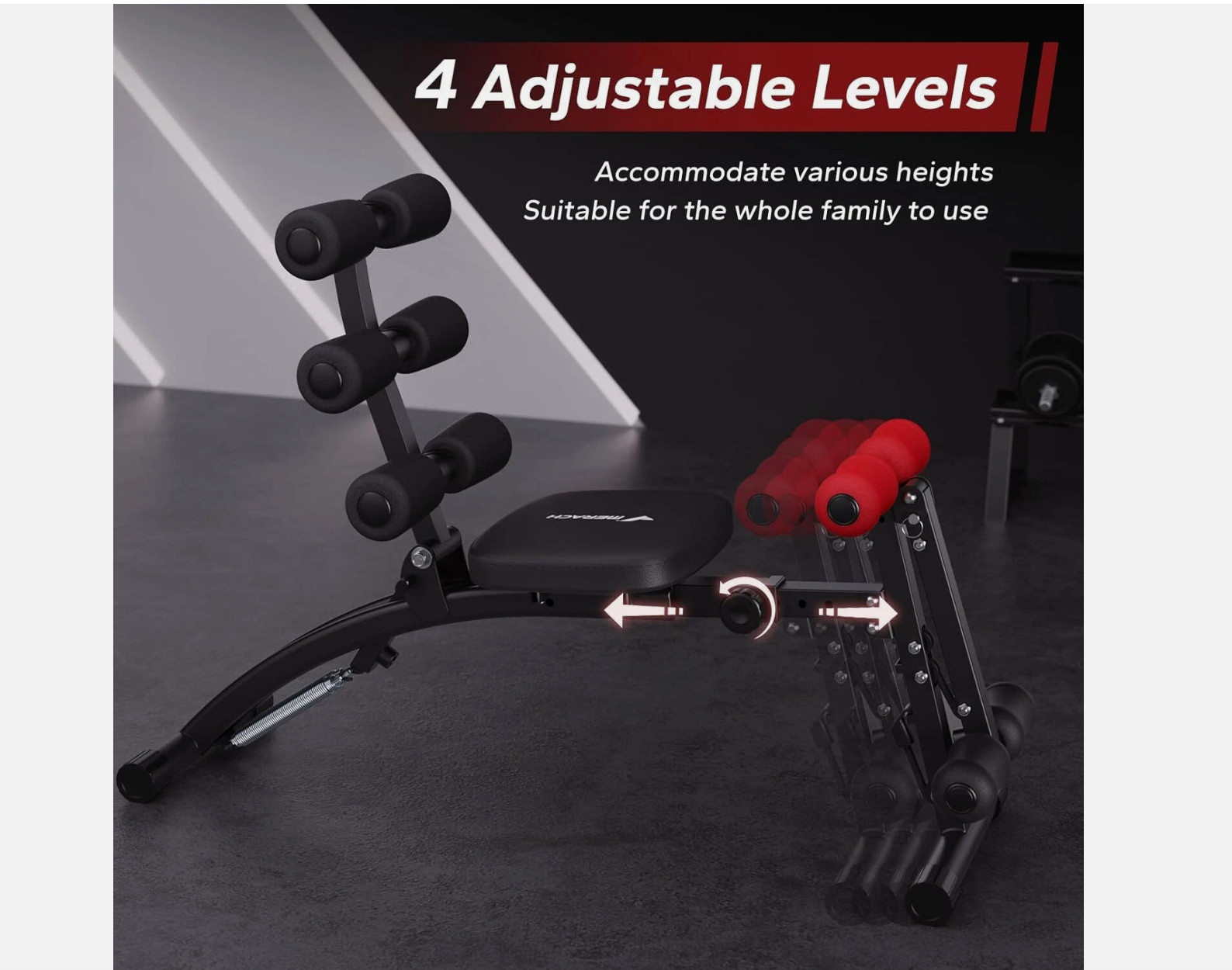 MERACH Ab Machine, Stomach Workout Equipment with Adjustable Length, Abdominal W