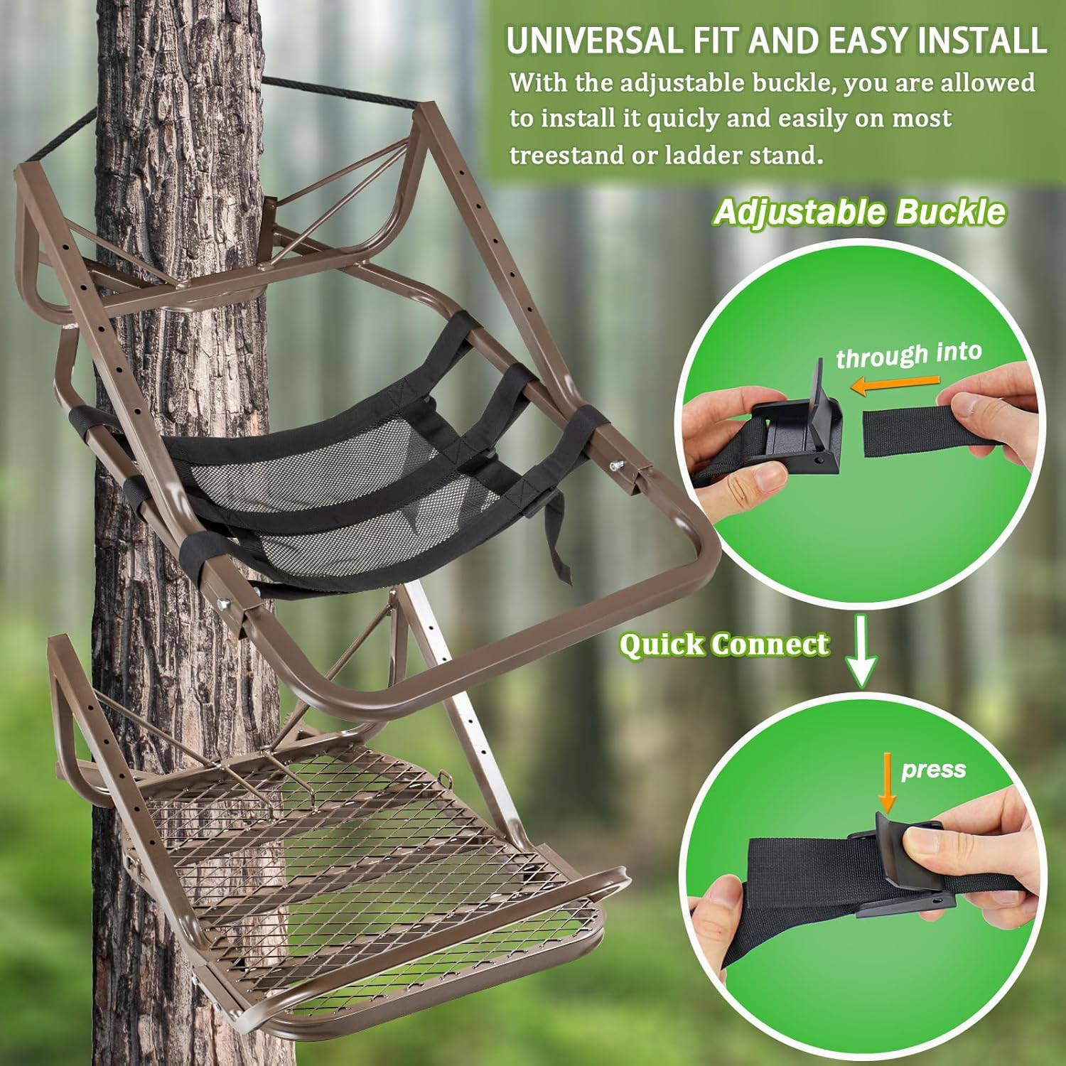 Tree Stand Seat Replacement for Hunting, Lightweight Mesh Replacement Seat for L