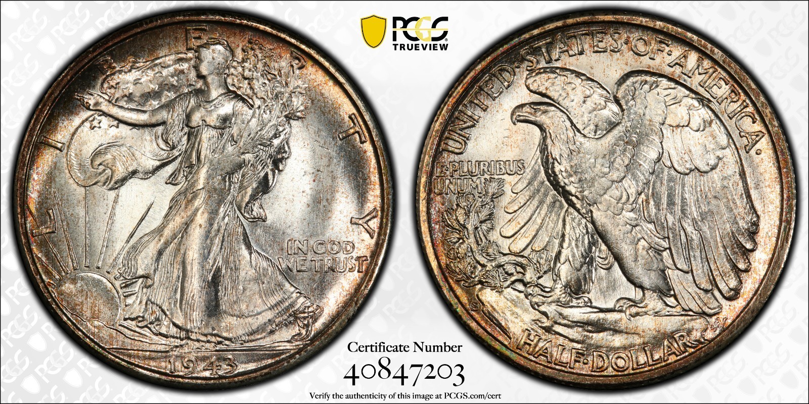1943-S Walking Liberty Half Dollar - PCGS MS66+