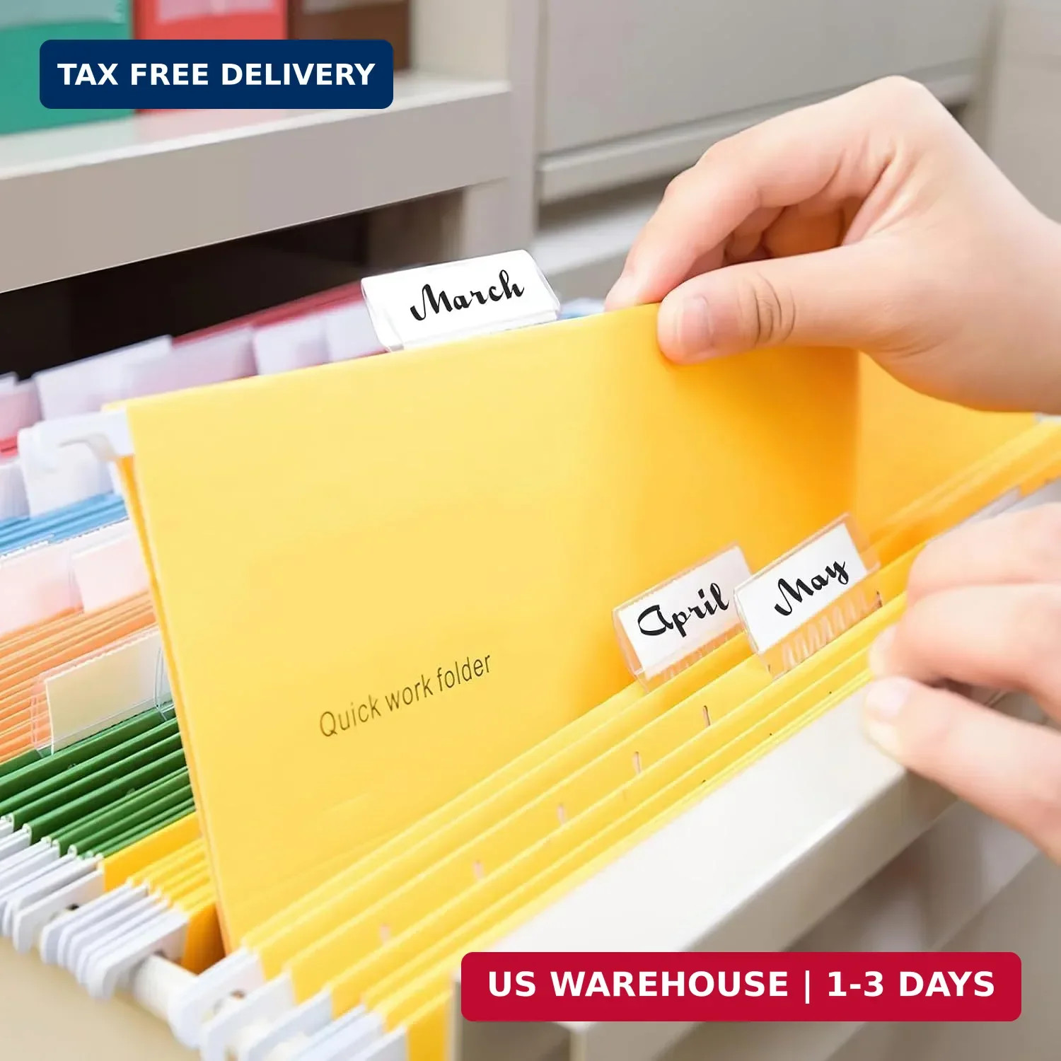 200 Pcs Hanging File Folder Tabs and 200 Pcs 2 Inch File Folder Labels | Plastic