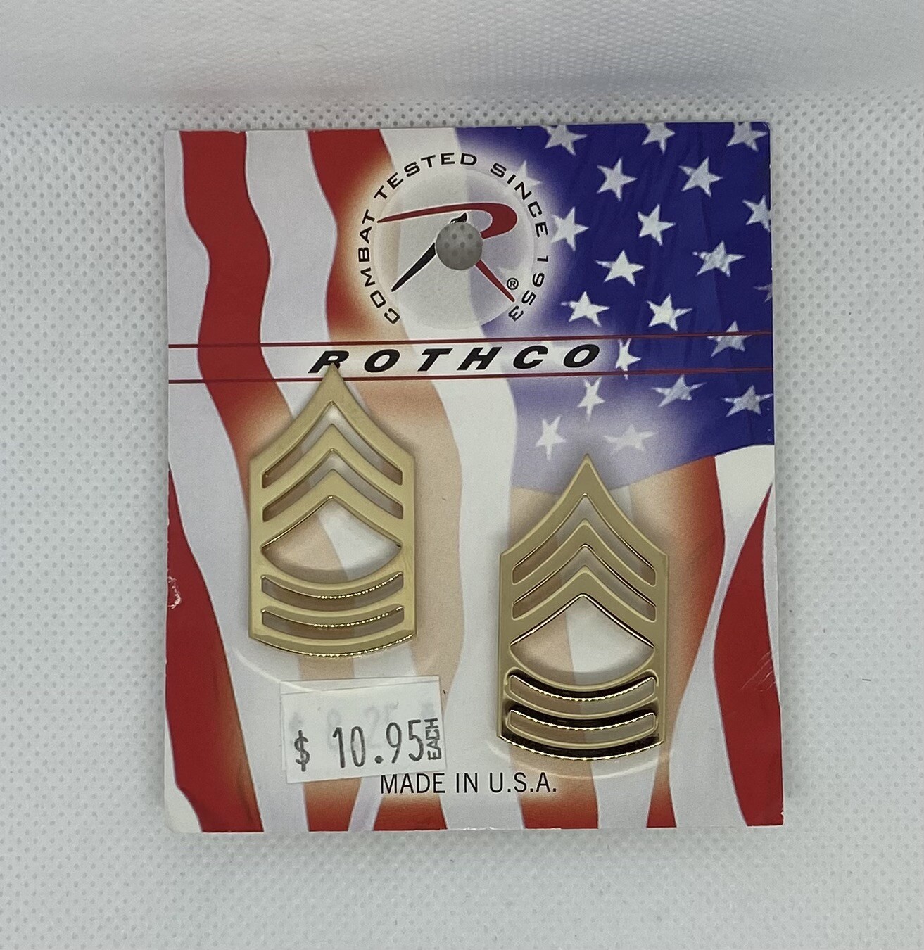 USA Enlisted MSG MASTER SERGEANT E-8 dress rank clutchback badge set pair