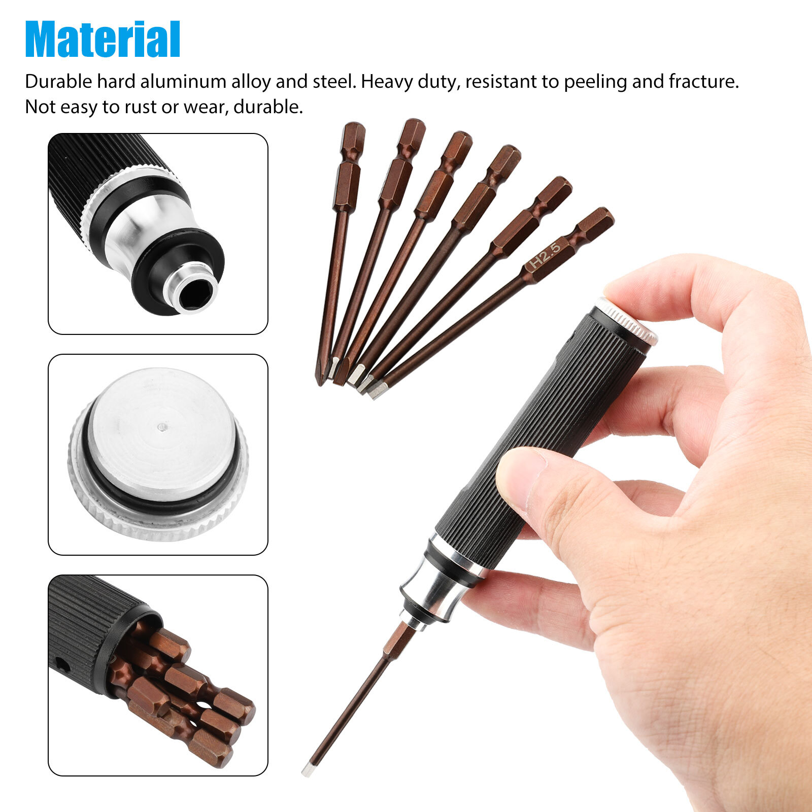Metric Hex Screwdriver Set Repair Tools Kit 1.5mm/2.0mm/2.5mm/3.0mm for RC Car