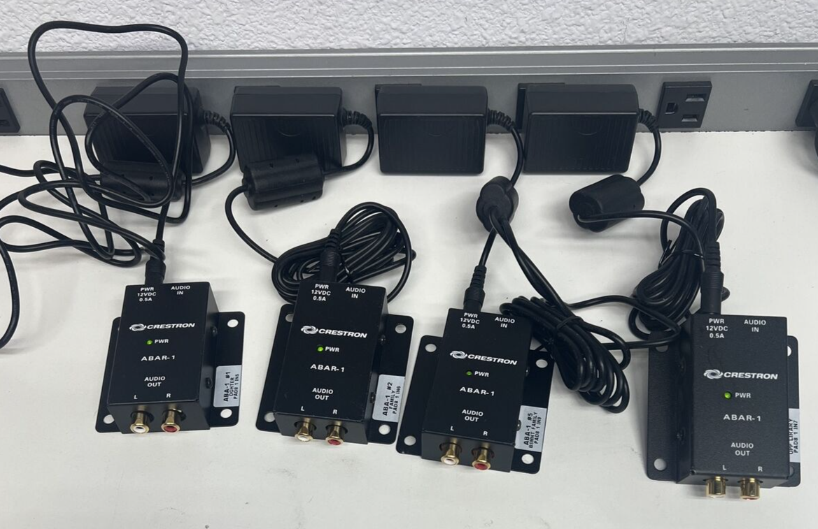 4x Creston ABAR-1 CAT5 Balanced Audio Receiver + Power Supply