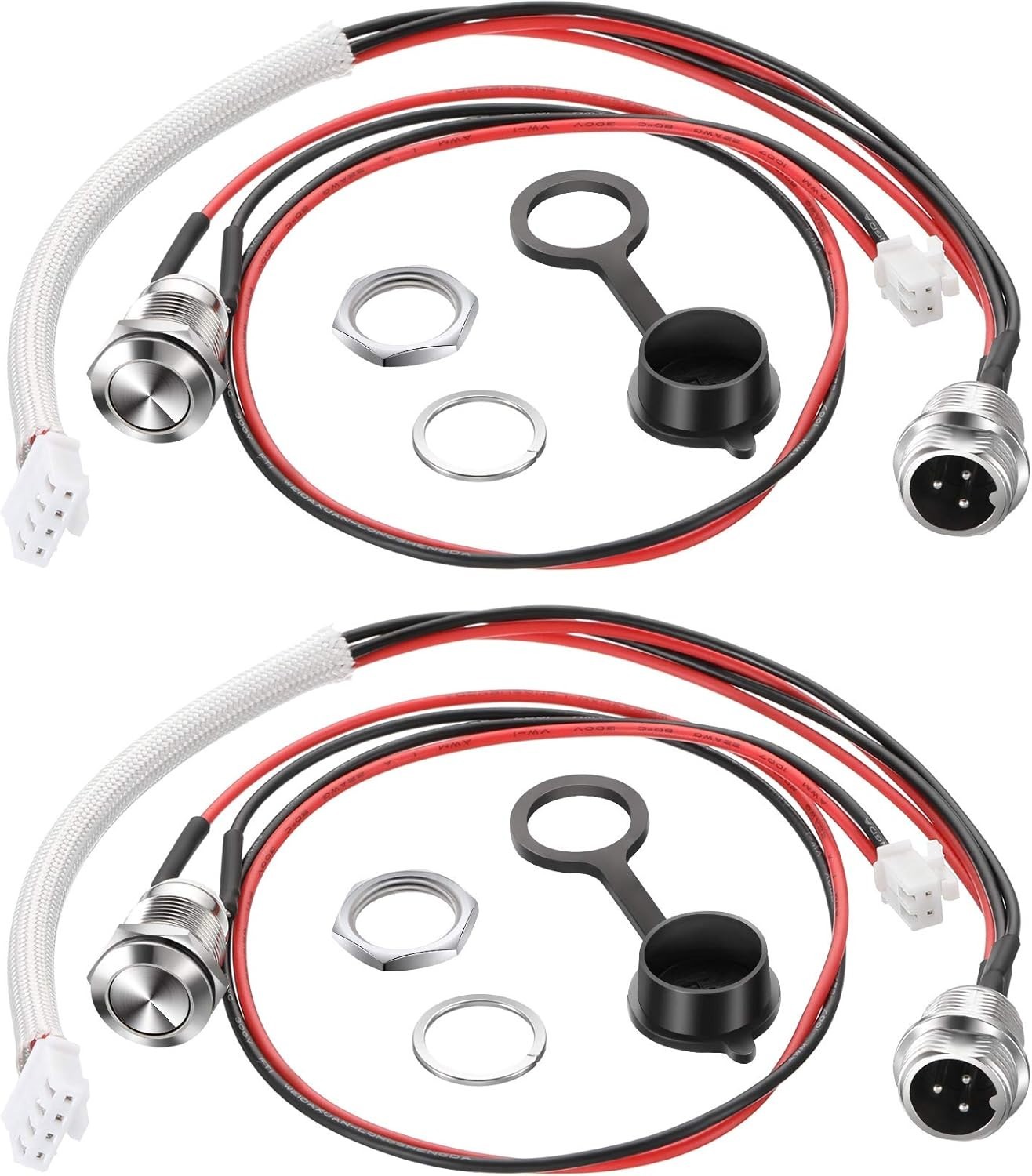 2-Pack 3-Prong Charging Port Replacement for Hoverboard & Smart Scooter