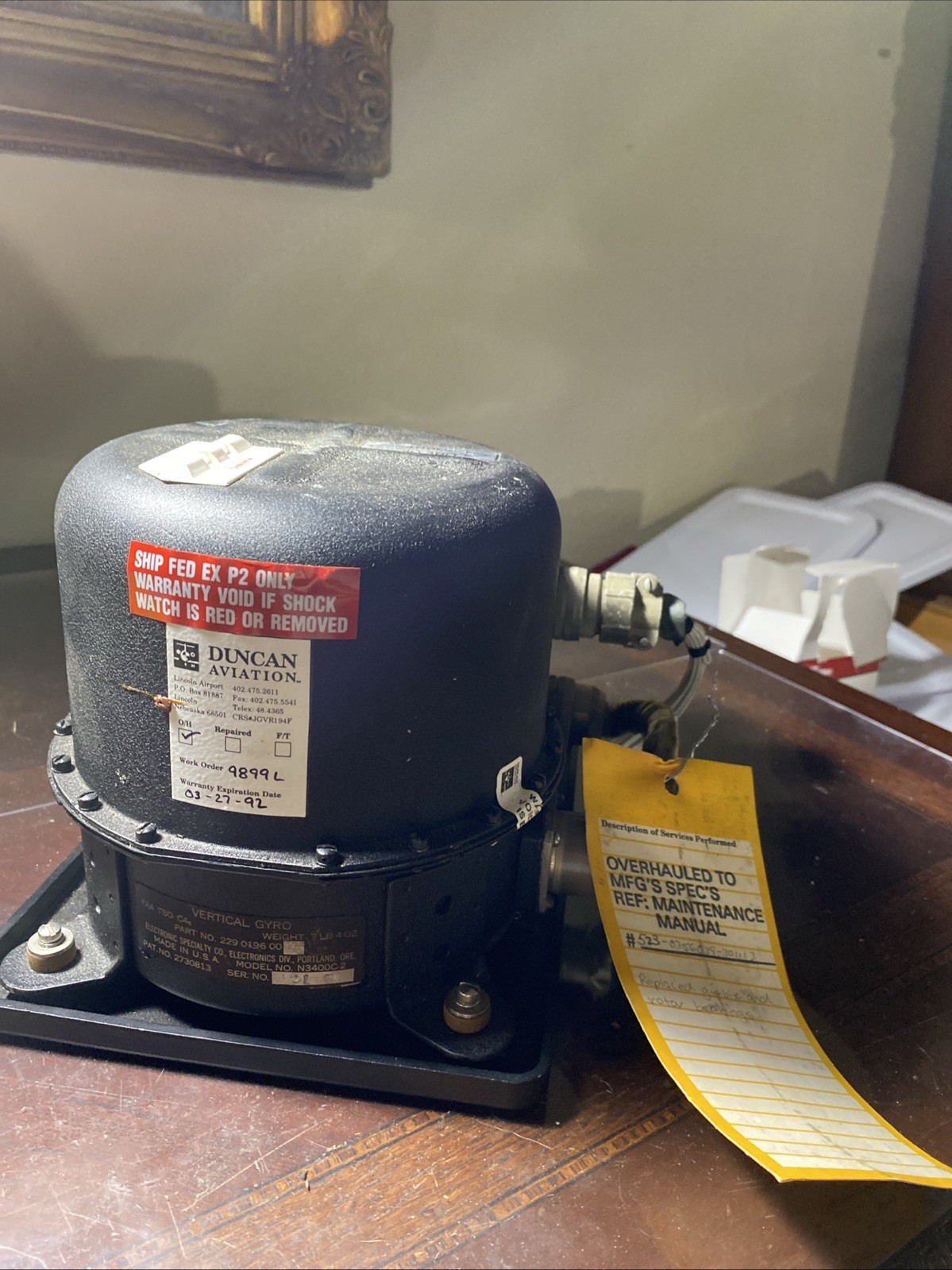 Repaired 522-2576-000 Collins 332D-10 Vertical Reference Gyro