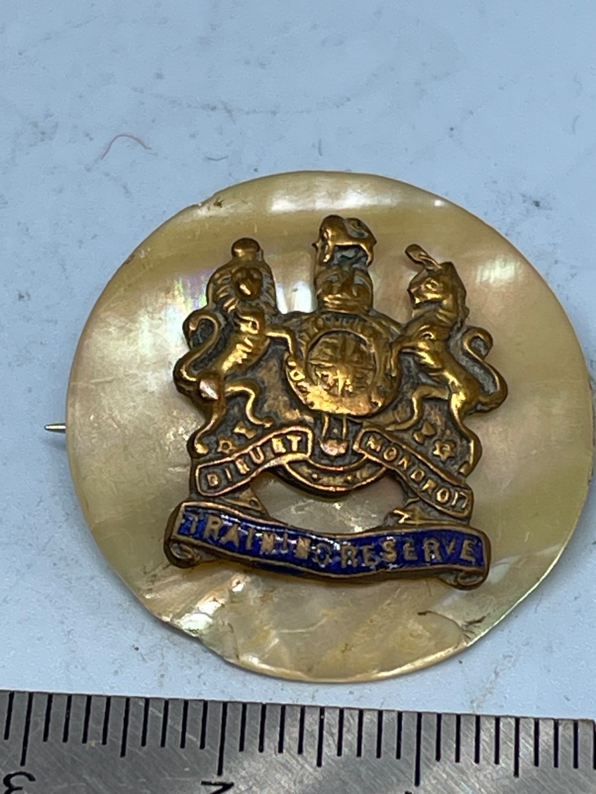 Training Reserve - British Army Sweetheart Brooch with Mother of Pearl Backing
