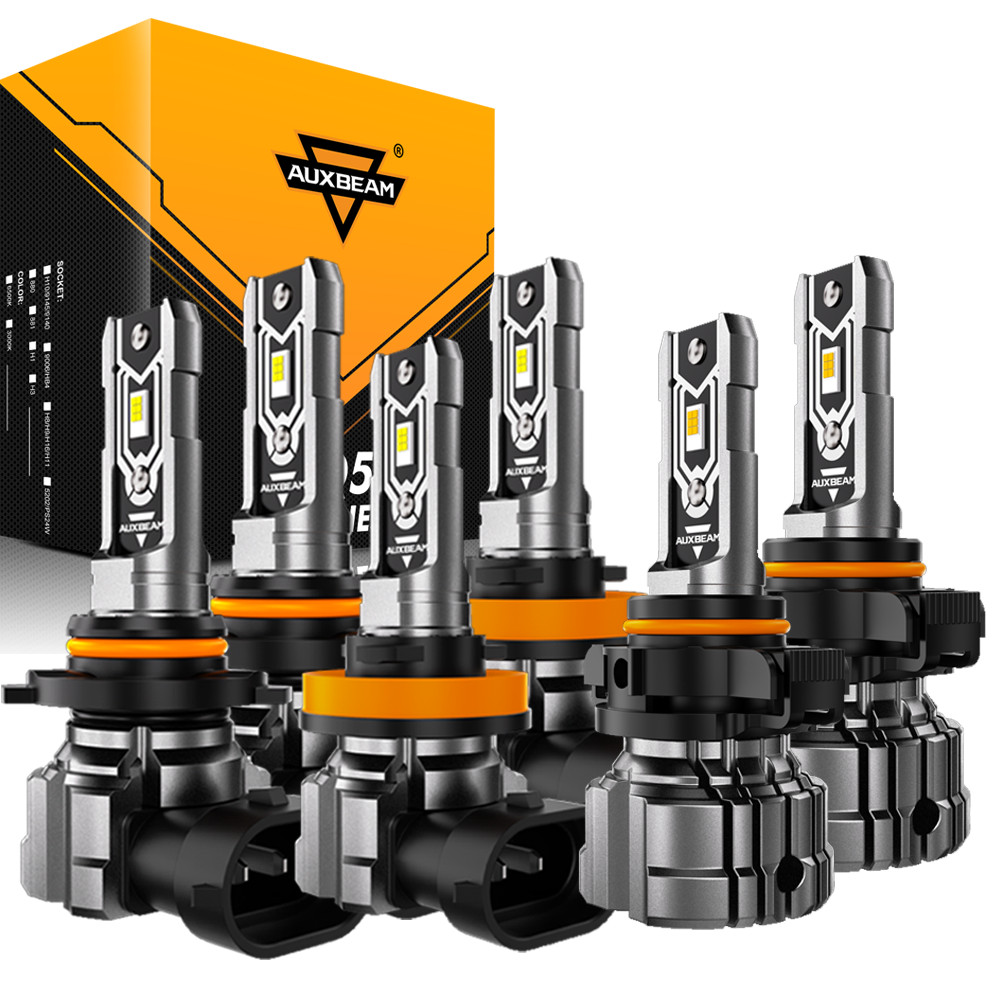 AUXBEAM For 2007-2014 Chevy Suburban Tahoe LED Headlight Fog Light Bulbs Kits