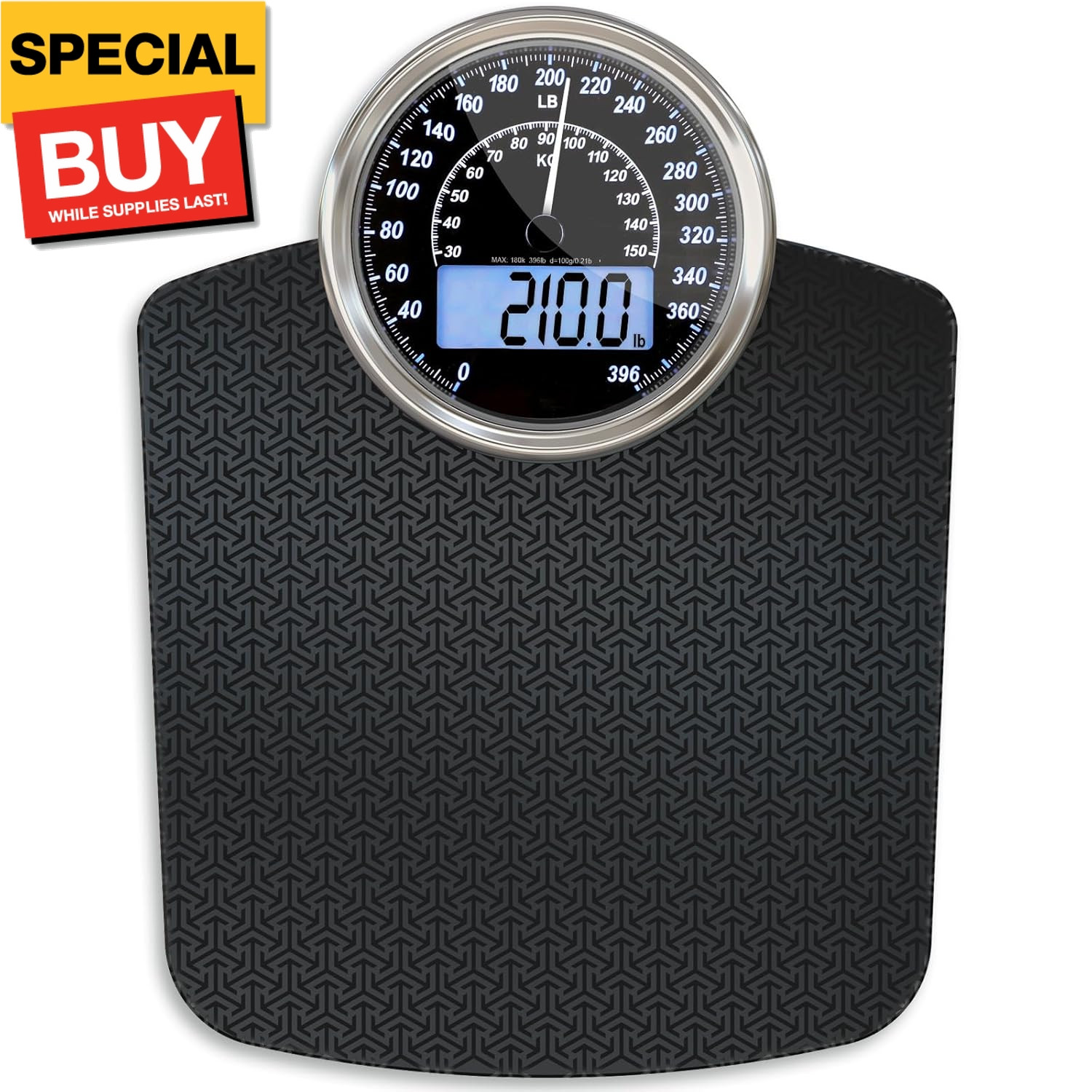 Hybrid 2-in-1 Analog & Digital Weighing Scale for Body Weight up to 400lbs + Thi