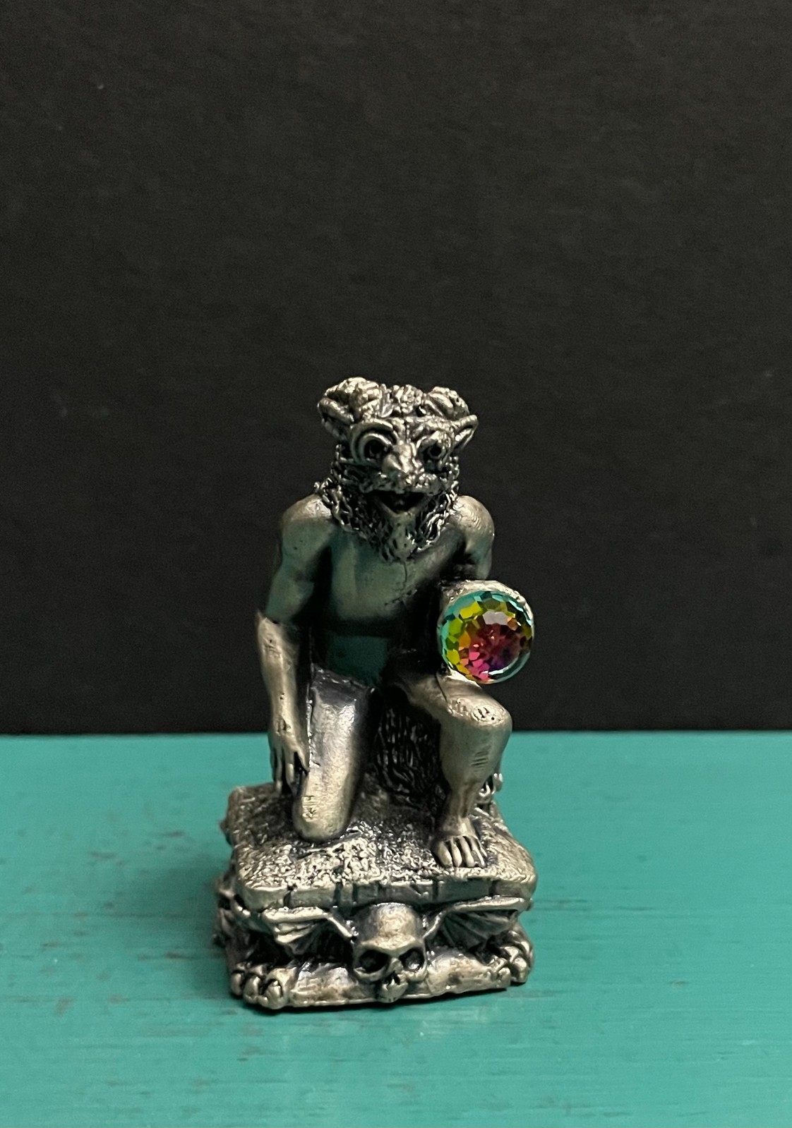 Gorham Tudor Mint Pewter Demon Beast Creature Magic Crystal Chess Figurine D&D