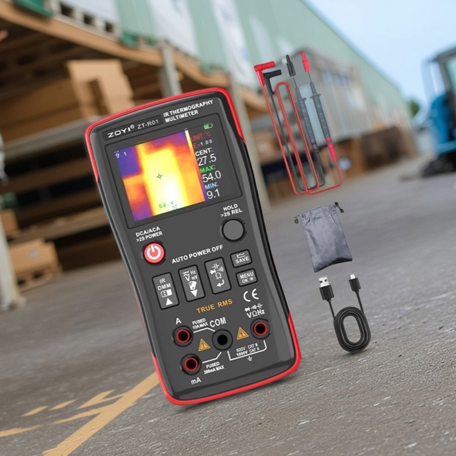 ZOYI ZT-R01 2-in-1 Thermal Imaging Multimeter – 32×32 IR, True-RMS, 4½-Digit