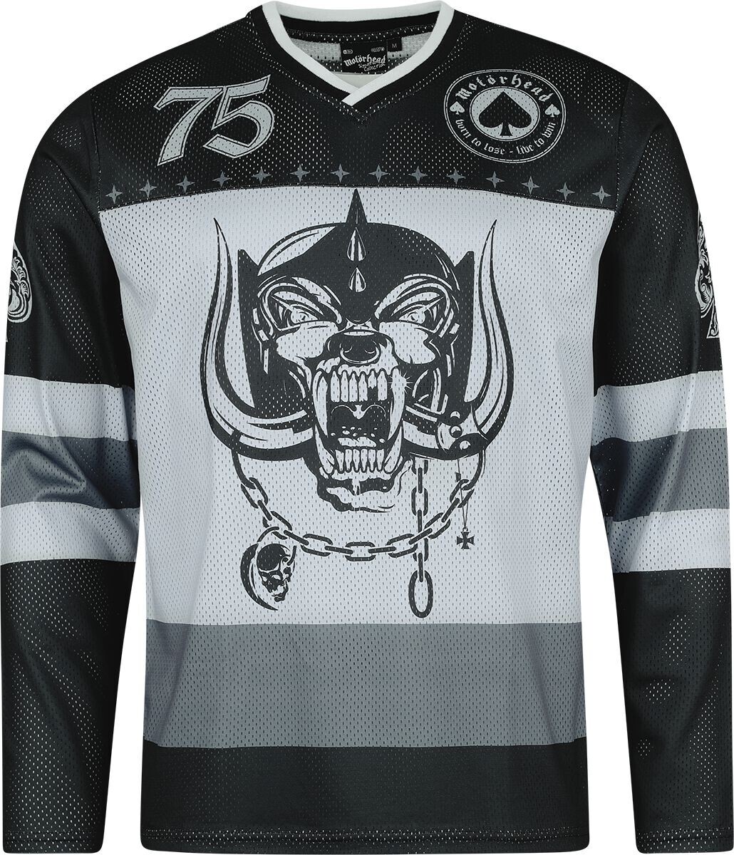 Motorhead Ice Hockey Jersey Heavy Metal Band Striped Gray Black Sport Motörhead