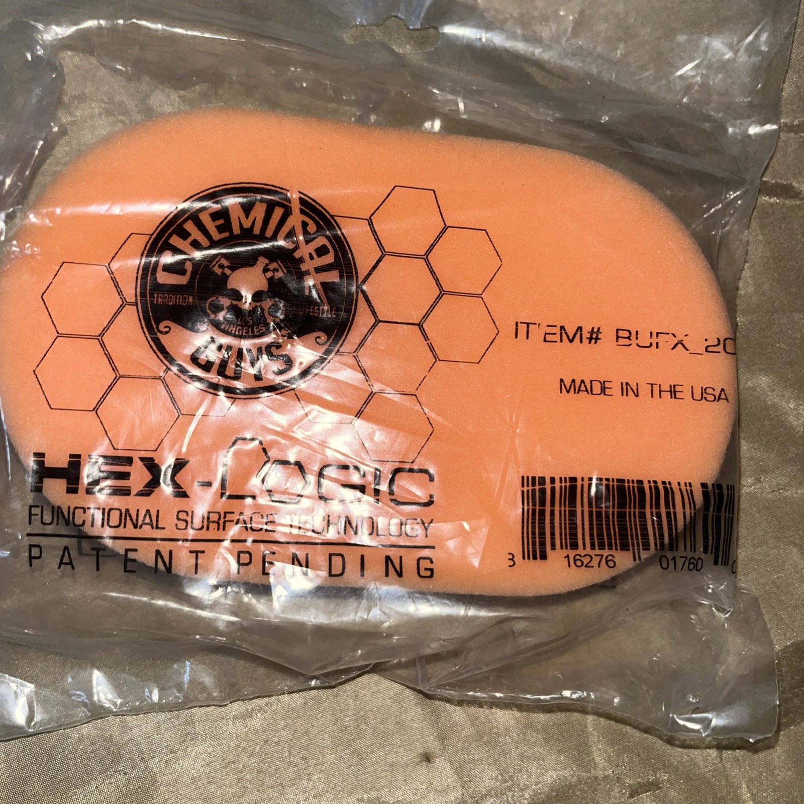 Chemical Guys Orange Hex Logic Hand Applicator Pad