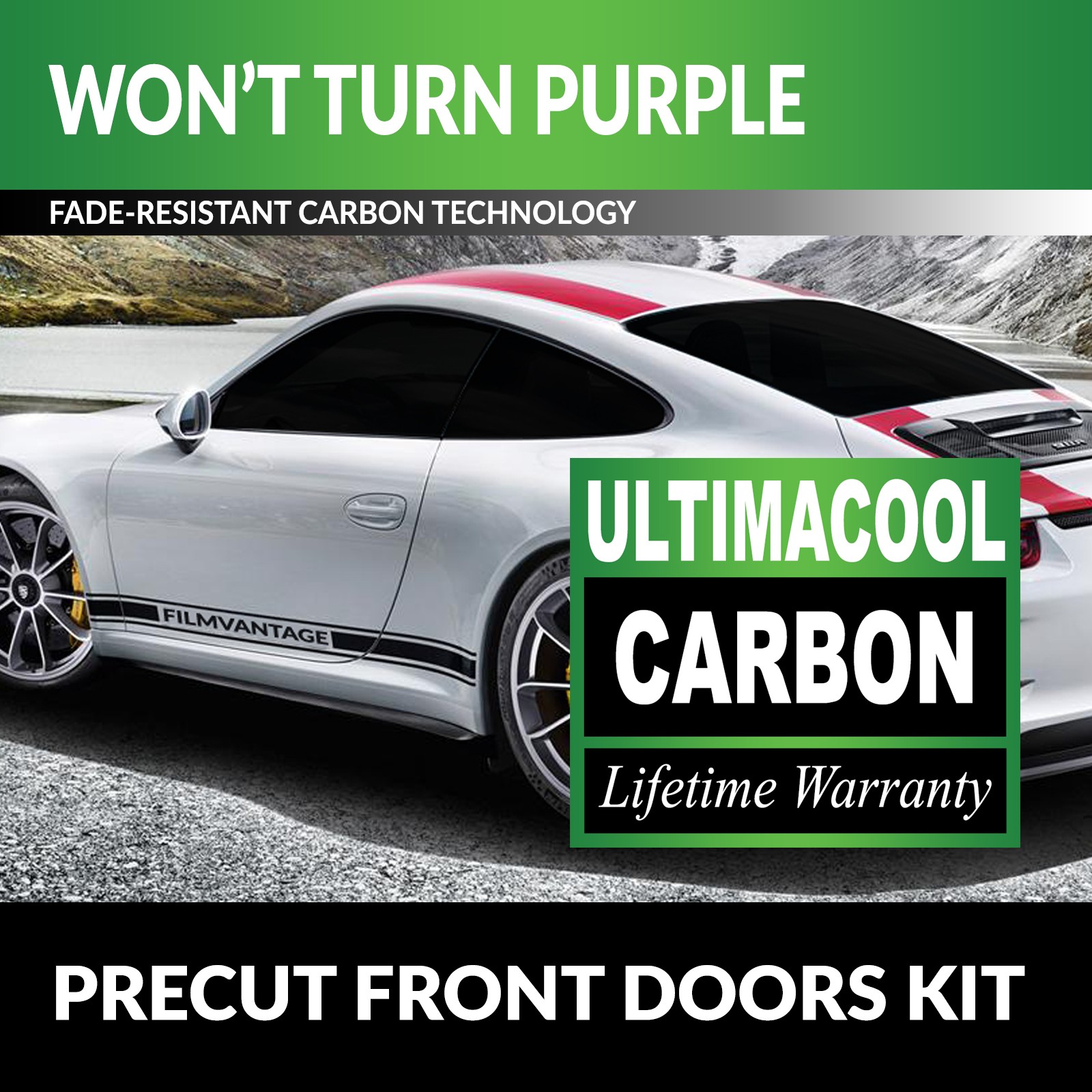 UC CARBON PRECUT WINDOW TINT KIT FOR SIERRA 3500 CREW 01-06 FRONT DOORS