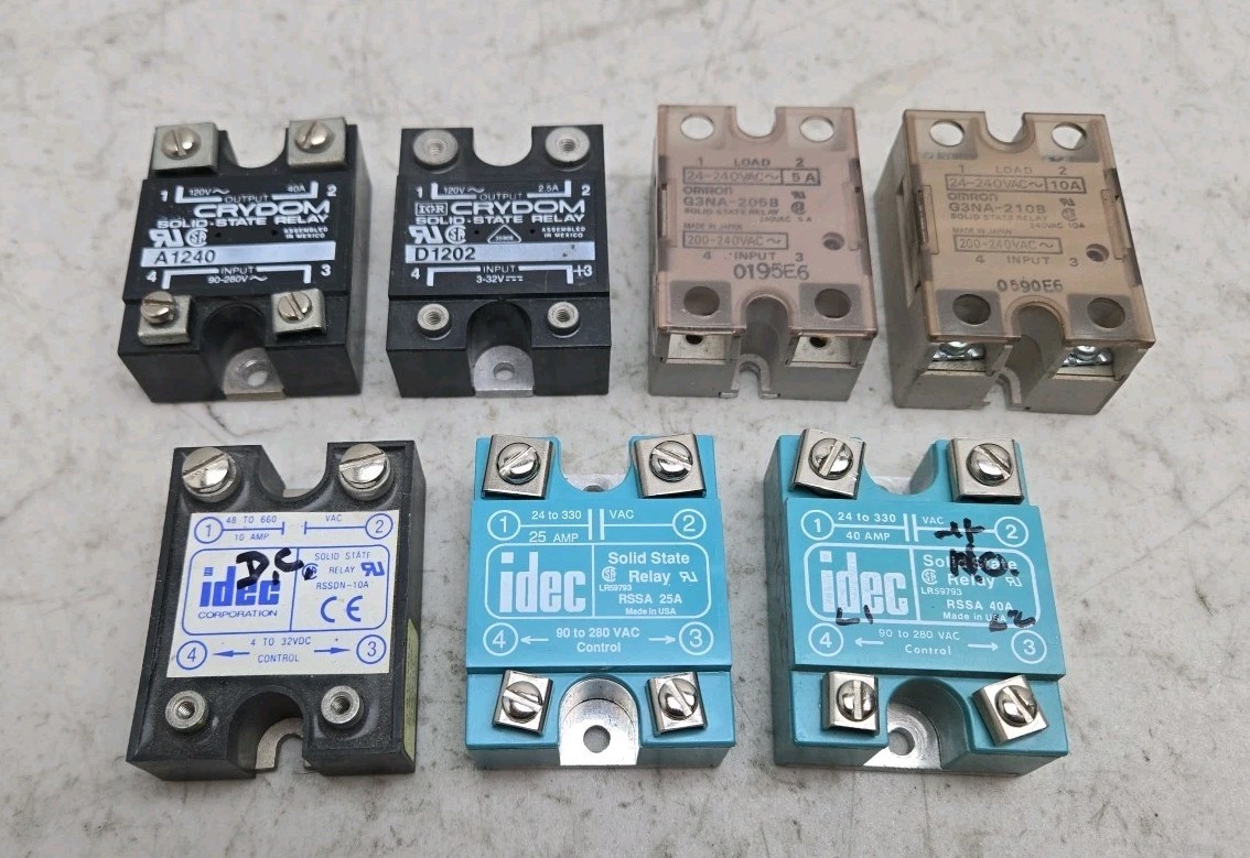 Mixed Lot of 7 Solid State Relays Idec Crydom Omron See Pictures