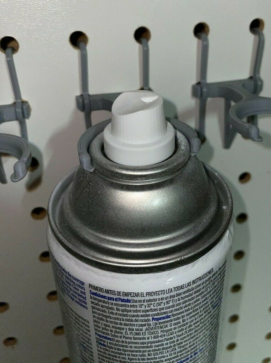 Spray Can & Paint Bottle Rack for Pegboard Storage with Peg Locks - Set of 6