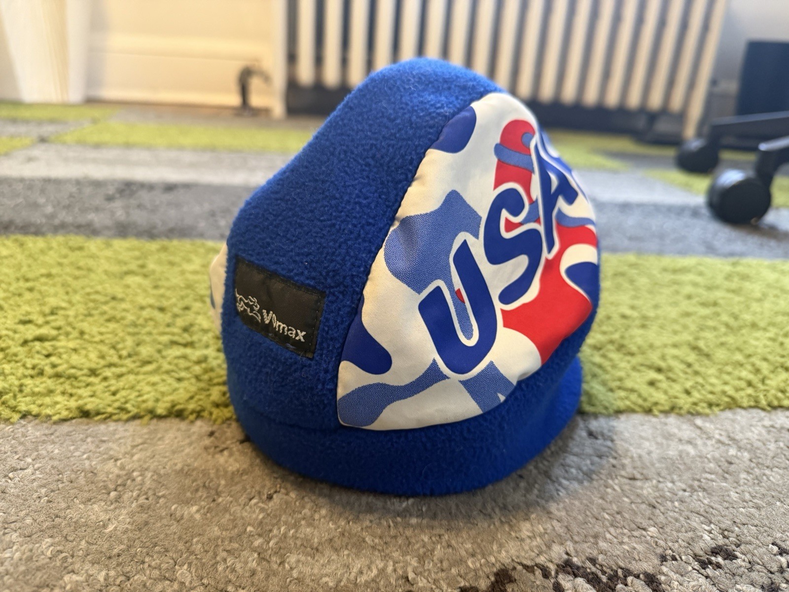 VOMAX "USA" FLEECE COLD WEATHER CYCLING HAT RED, WHITE & BLUE