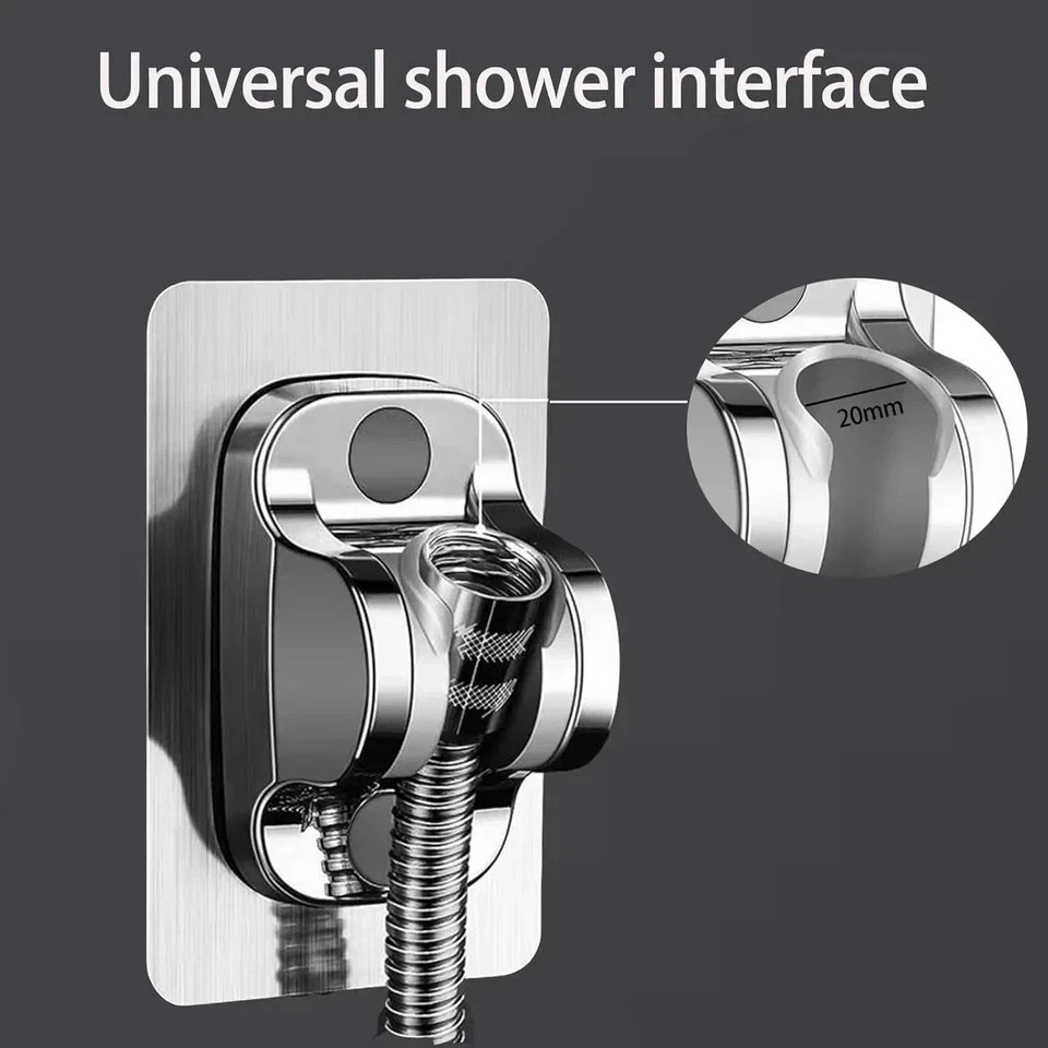 Self Adhesive Shower Head Holder Adjustable Wall Mount Handheld Shower Bracket