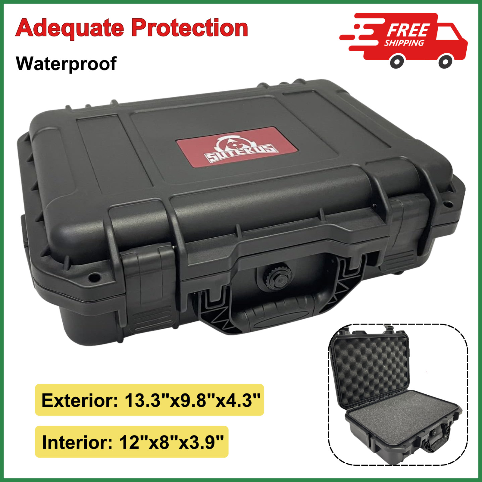Hard Pistol Case Handgun Case Waterproof Carrying Cases-Foam Gun Accessories