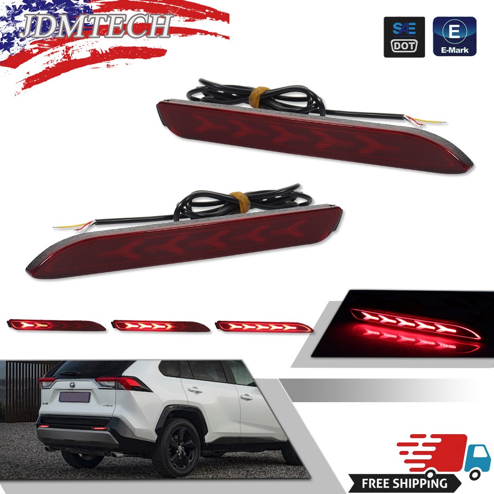 For 11-20 Toyota Sienna Base LE XLE LED Rear Bumper Reflectors Brake Tail Lights