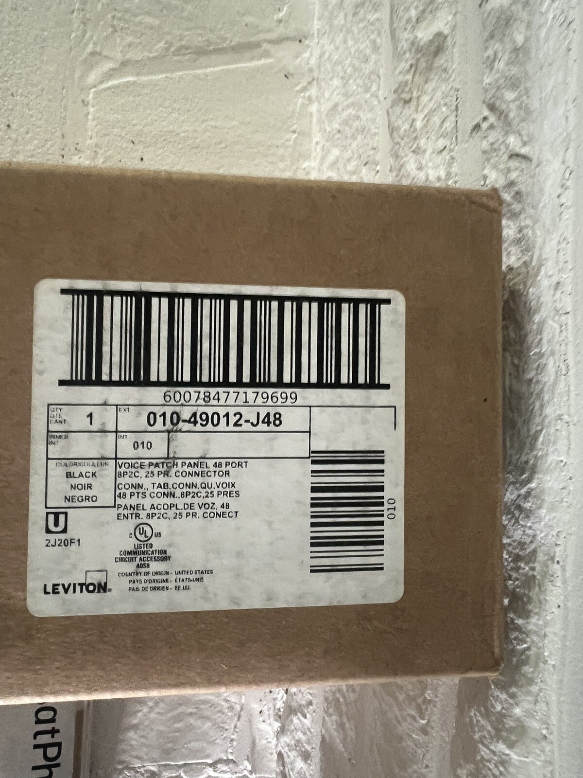 Leviton 010-49012-J48 2RU Voice Grade Patch Panel 49012-J48
