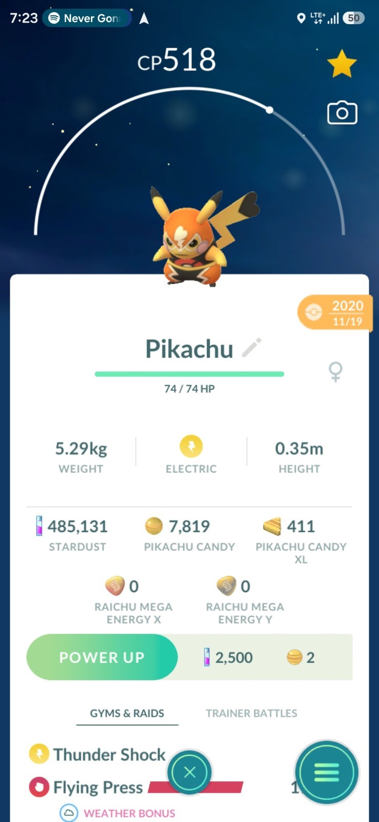 Pokemon Pikachu Libre Guaranteed Lucky