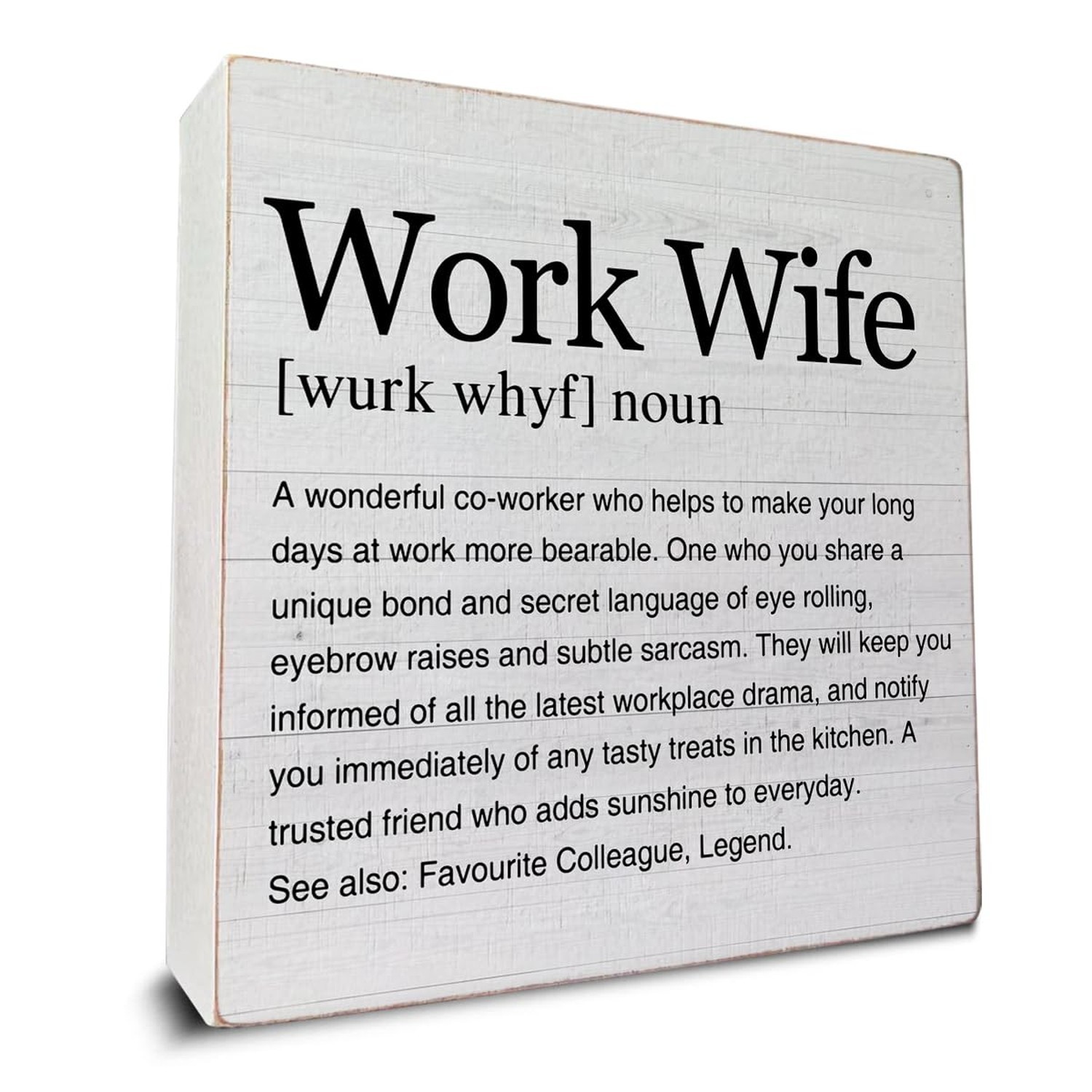 Work Wife Gifts for Women Work Wife Definition Art Wooden Box Sign Decorative...