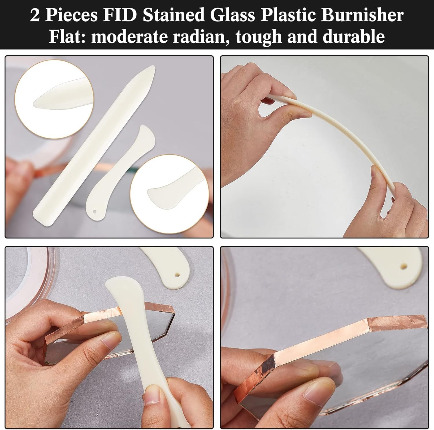 58 Pcs Stained Glass Supplies Cutter Kit Including 8 Layout Block System 2...