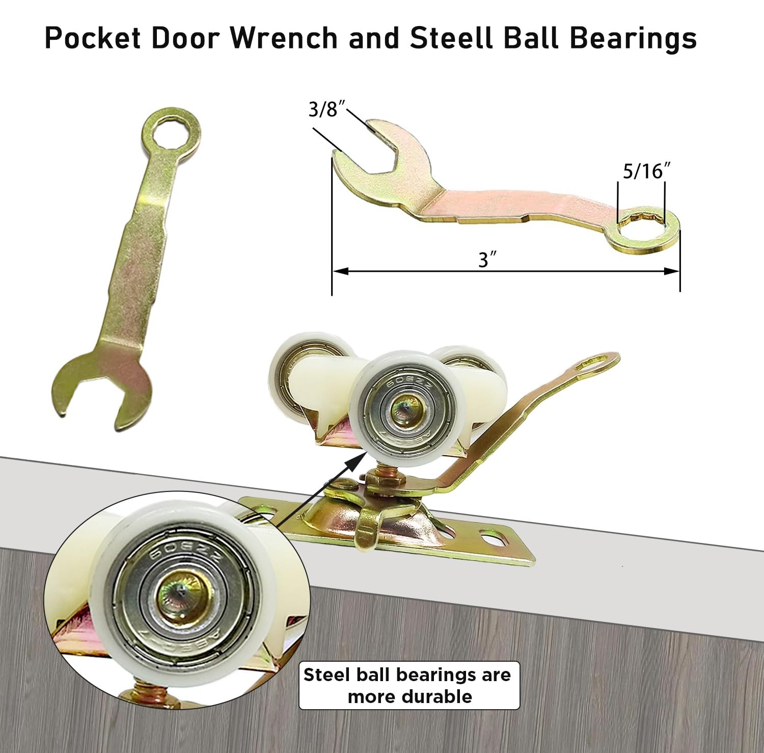 2 Pack Sliding Pocket Door Rollers Replacements Top Hanger Door...