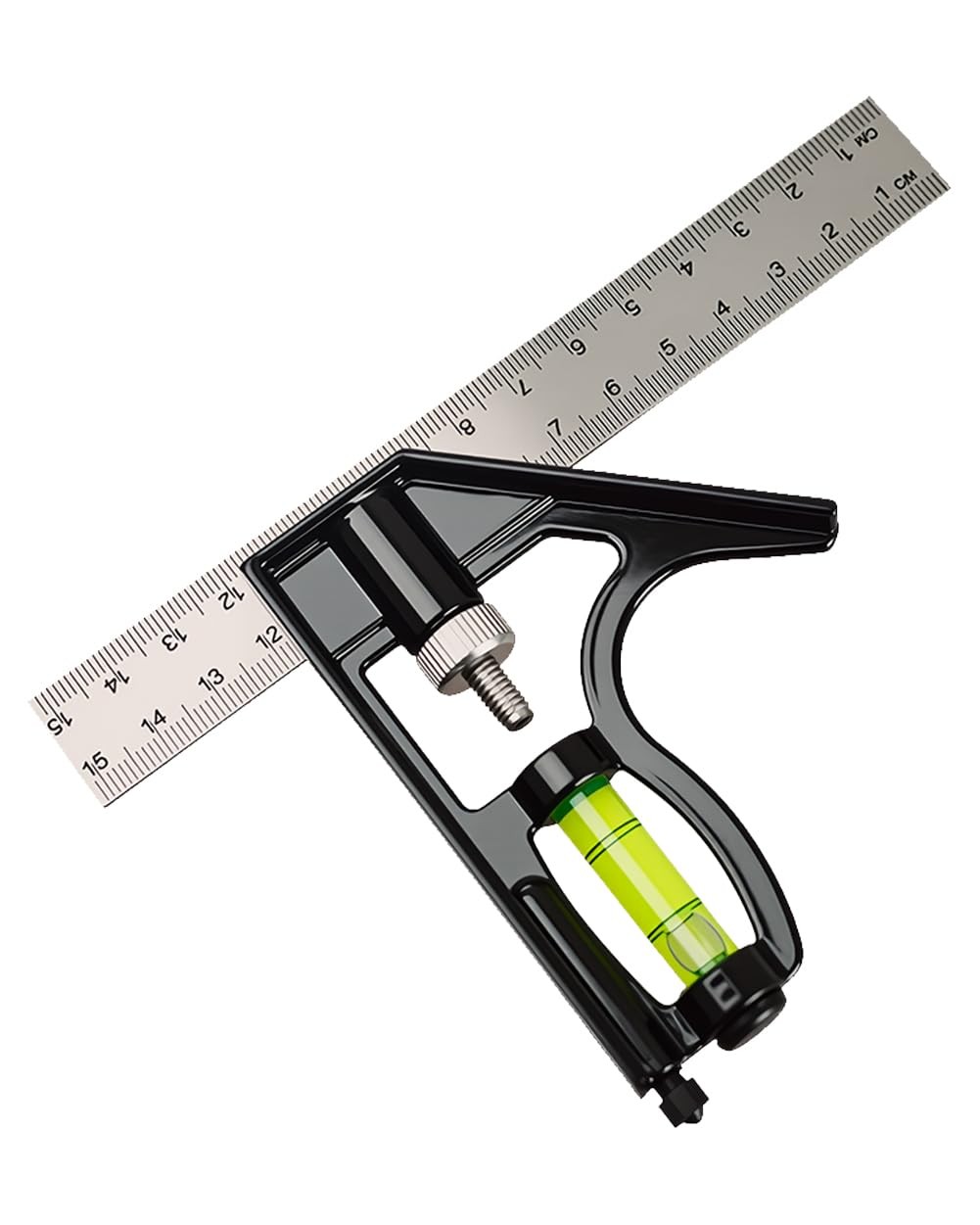 Combination Square 45 90 Degree Measuring Stainless Steel 5.9in Metric Adj