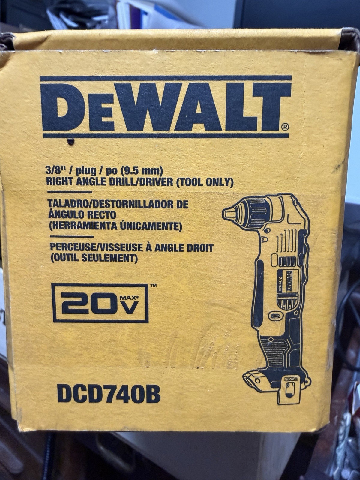New Sealed DEWALT DCD740B 20V MAX Right Angle Drill Tool Only Lithium Cordless