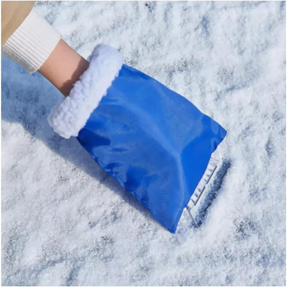 Car Ice Scraper cozy Warm Hand Mitt Glove Window Windscreen Winter Frost Remover