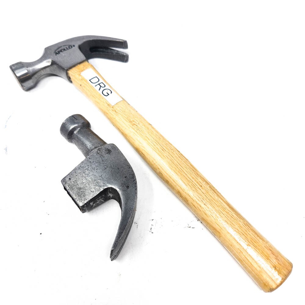 Apollo Curved Claw Hammer, Wood Handle and Replacement Head Set, 2 Pcs