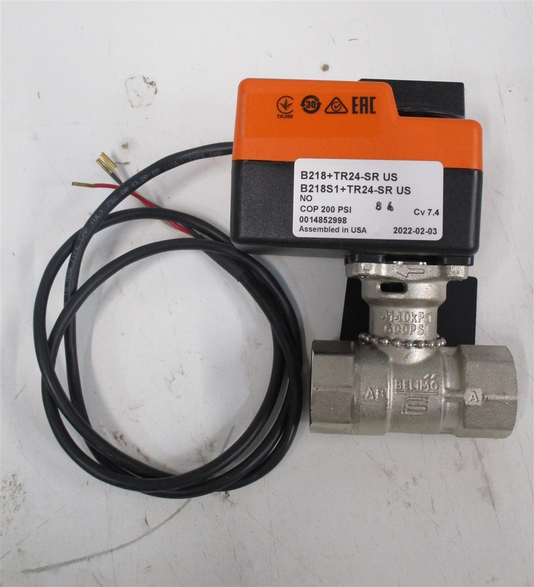 BELIMO B218 TR24-SR B218S1 Characterized Control Valve COP 200 PSI Cv 7.4 3/4"
