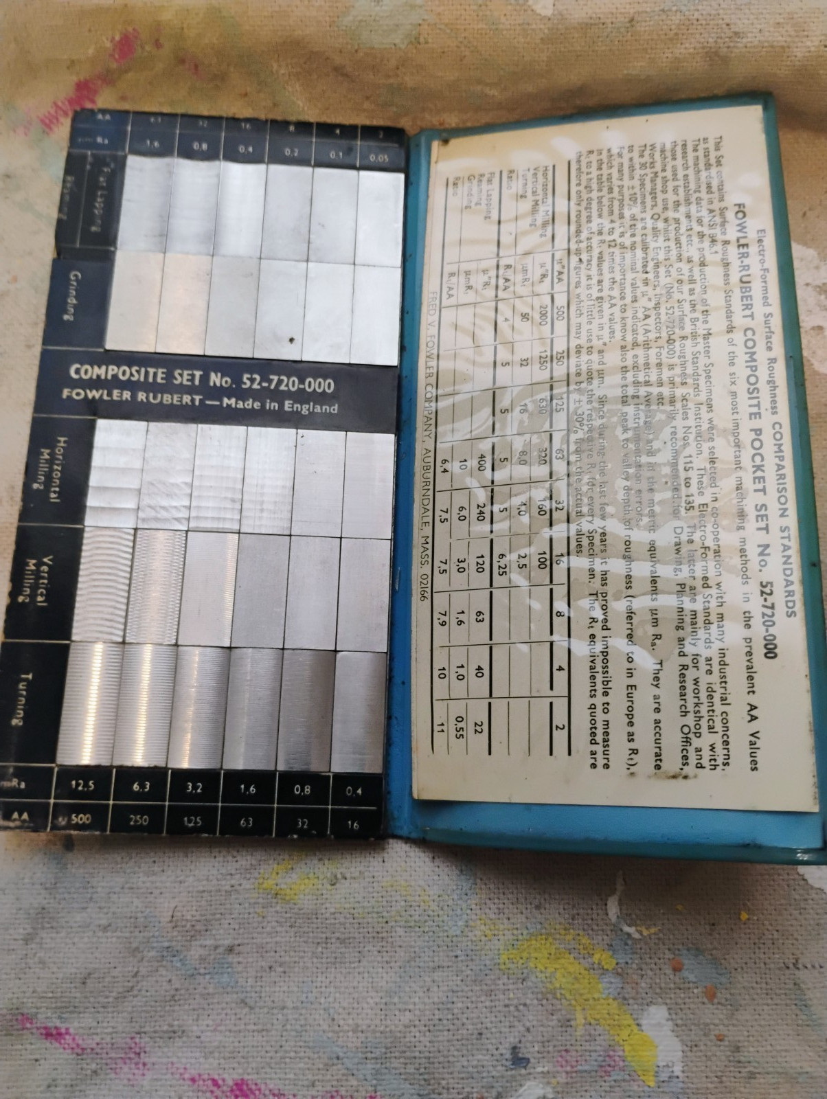 Fowler Rupert Surface Roughness Comparison Standards Pocket Set 52-720-000 UK