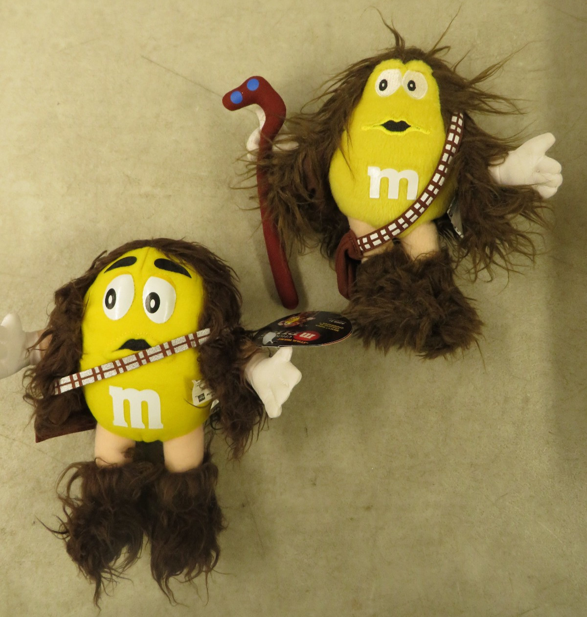 2004 M&M Star Wars Plush Prototype + Regular Yellow Chewbacca 6" "Alice Doll"