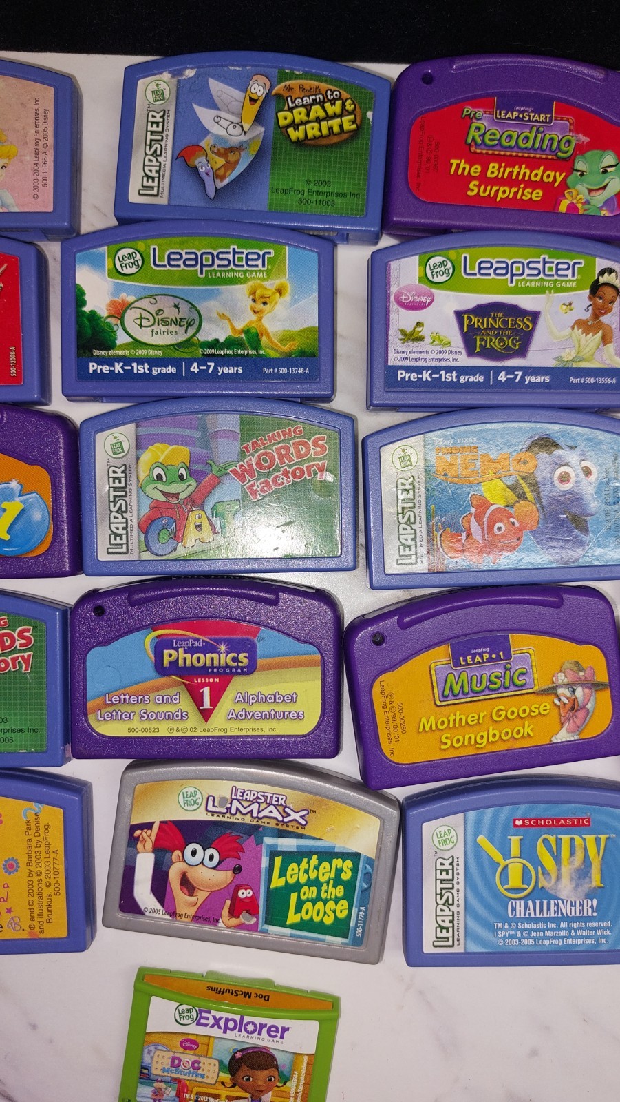 Leap Frog Leapster L-Max Learning Games Lot of 20 Untested As Is Read Descrip